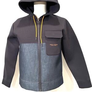 Armani Exchange Hooded Jacket - Black and Blue Jean Color, Size S
